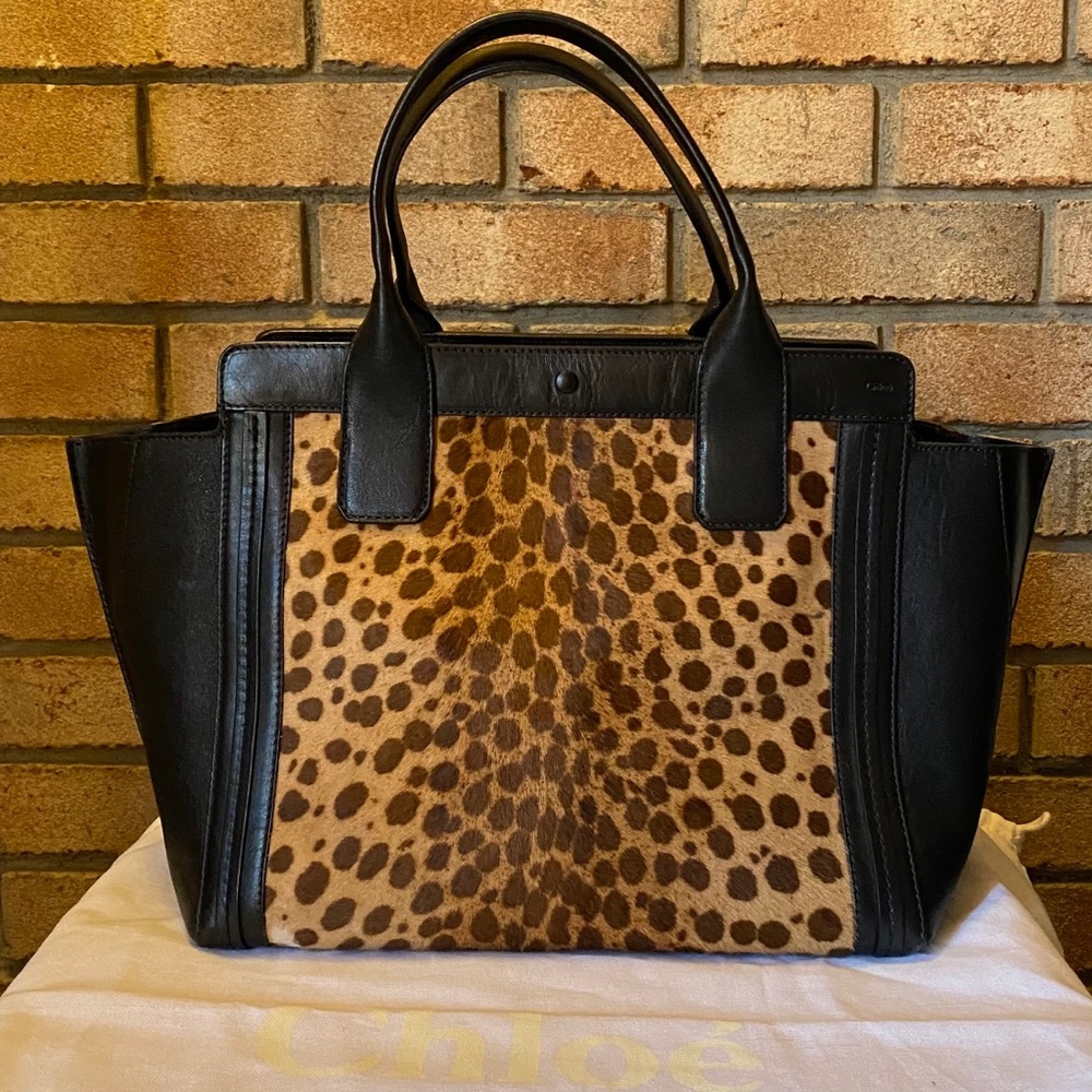 Chloe Alison Leather Tote Bag - Rare Leopard Print